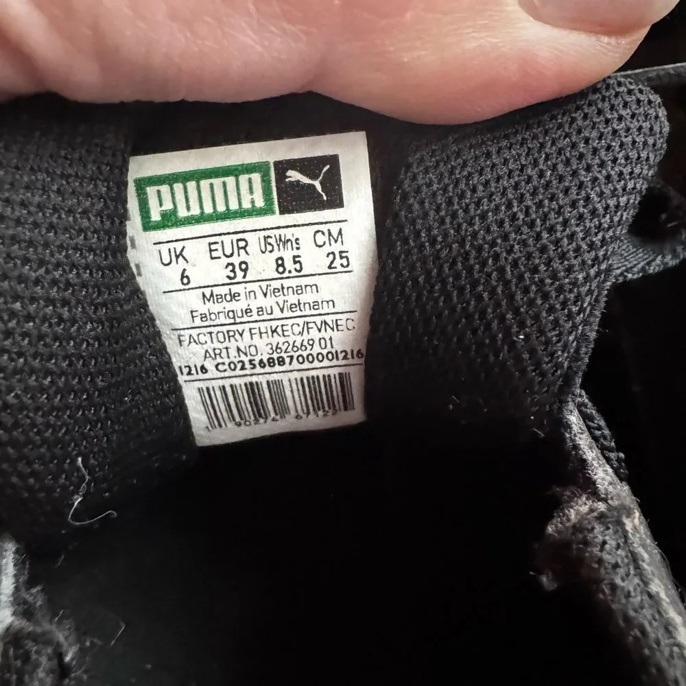 Puma Women's Basket Swan Suede Shoes Sneakers in Black Size 8.5